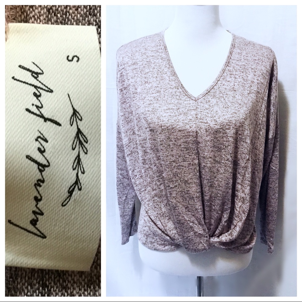 Like New ~ Lavender Fields Front Knot Sweater